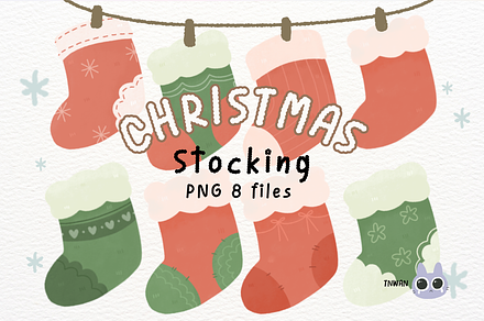 Cute Christmas Stocking Watercolor