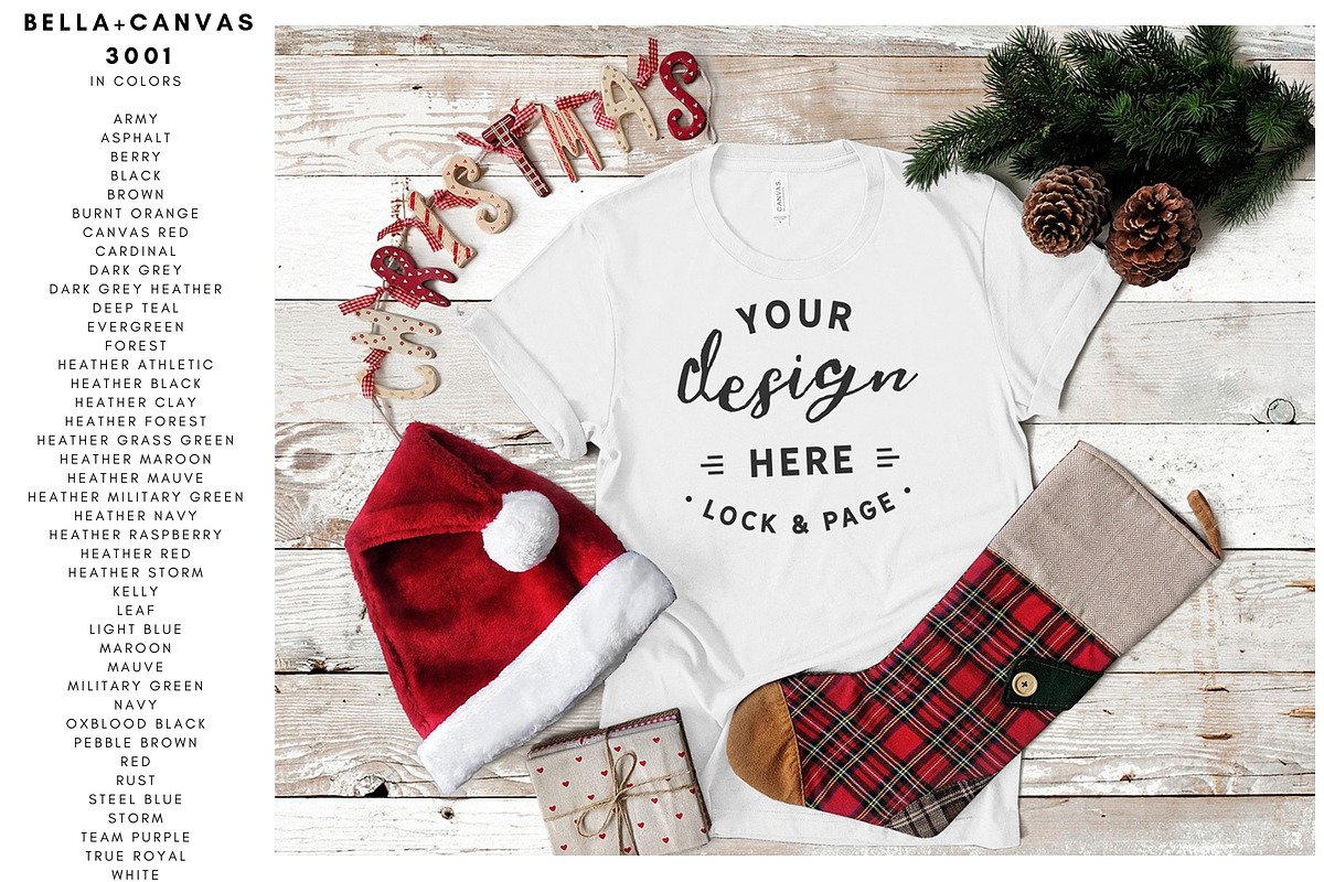 Xmas T-Shirt Mockup Bundle B+C 3001, a Shirt Mockup by lock and page (Photo 2 of 6)