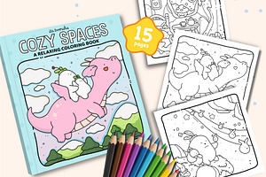 Cozy Spaces – Cute & Relaxing Digita, an Animal Illustration by Bold & Easy Coloring Book