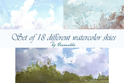 Watercolor set of skies, a Texture Graphic by ivanushka-art (Thumbnail 4 of 6)