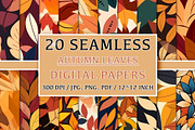 20 Seamless Autumn Leaves Patterns, a Pattern Graphic by Nordic Design (Thumbnail 1 of 9)