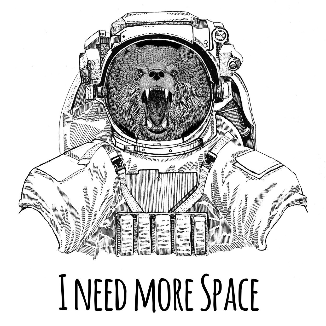 Brown bear Russian bear wearing space suit Wild animal astronaut ...