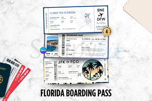 Printable FLORIDA Surprise Ticket, a Card Template by Snapybiz