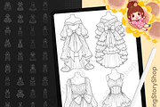 120 Procreate Dress Stamps, a Brush Add-On by DrawingStoryShop (Thumbnail 1 of 6)