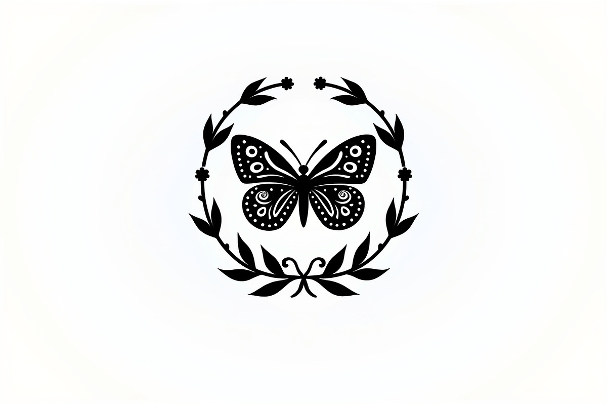 Rose Butterfly Wreath Silhouette —, an Illustration by Amazin_art (Photo 7 of 25)