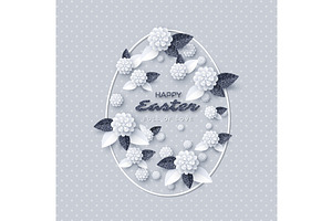 Happy Easter greeting card., a Poster Template by Liudmyla Matviiets