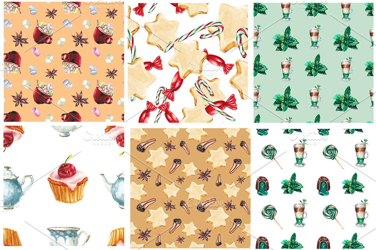 Watercolor delicious colllection, a Pattern Graphic by lenavetka87 (Photo 2 of 3)