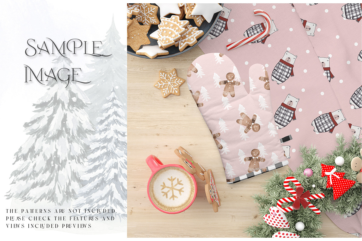 Christmas Oven Mitt & Potholders, a Product Mockup by mock-ups (Photo 9 of 16)