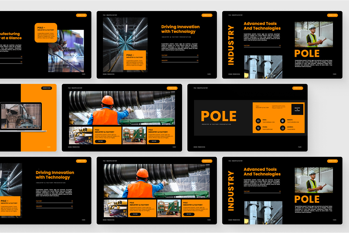 Pole Industry & Factory Google Slide, a Presentation Template by SquidPixey (Photo 2 of 6)