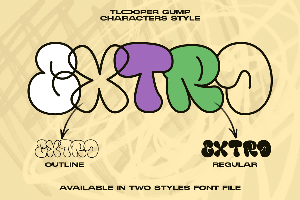 Tlooper Gump - Bubble Graffiti Style, a Sans Serif Font by RagamKata (Photo 6 of 12)