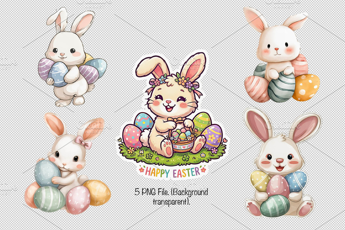 Easter Bunny PNG for Sublimation, an Illustration by VetalStock (Photo 2 of 4)