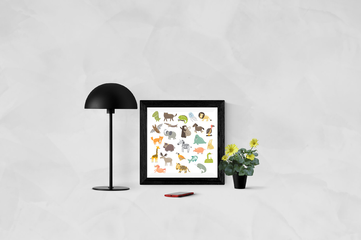 Animals vector set + pattern, a Pattern Graphic by KVIO (Photo 4 of 6)