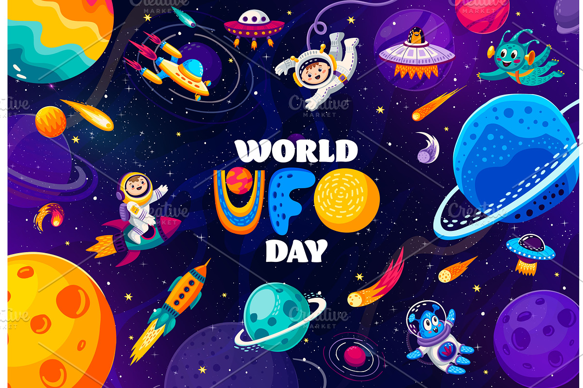 World ufo day banner, a Technology Illustration by Vector Tradition
