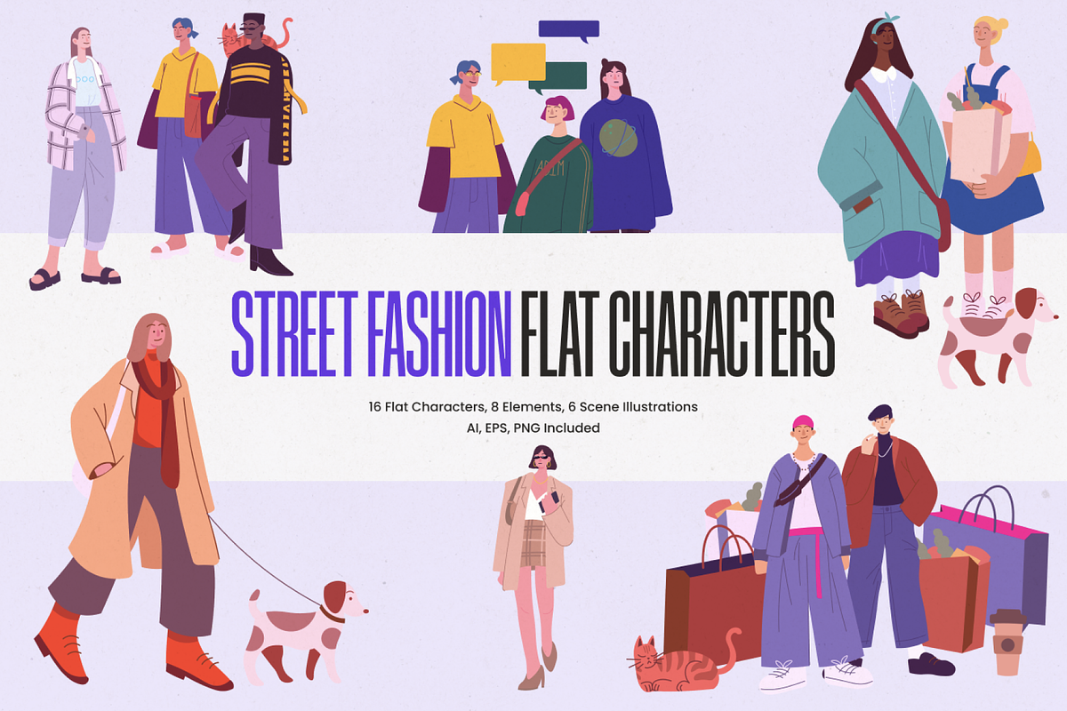 Street Fashion Flat Characters, a Person Illustration by Promo Graphics (Photo 1 of 7)