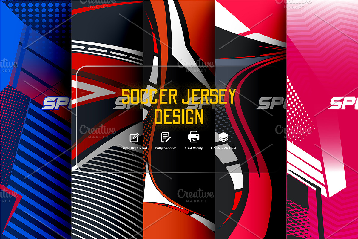 Sports Jersey Design Bundle, a Sport Illustration by samsulpassive (Photo 1 of 4)
