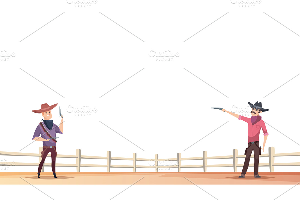 Cowboy shooting. wild west, a Person Illustration by Onyx