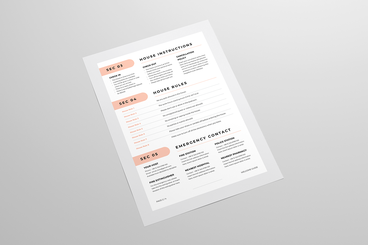 Airbnb Welcome Guide | Word & Indd, a Flyer Template by Leaflove (Photo 4 of 7)