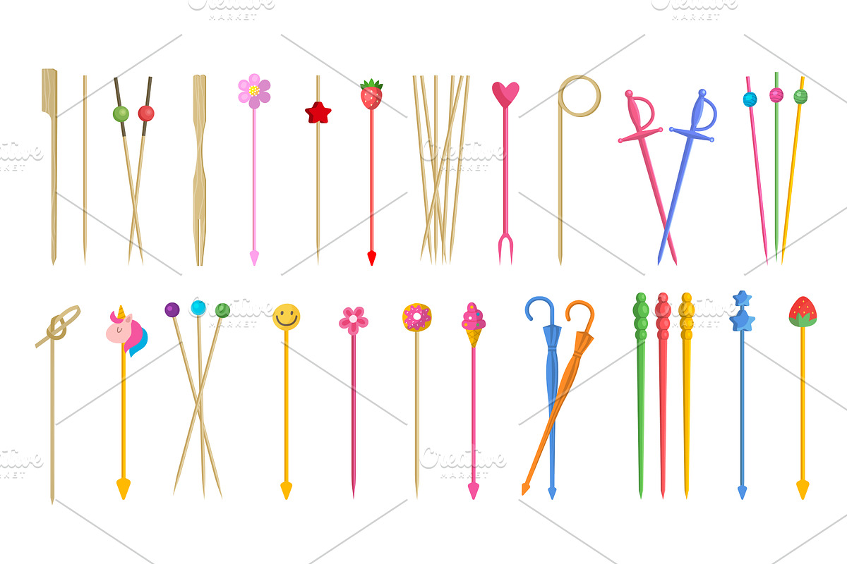 Toothpicks set. Kitchen sticks for, a Food Illustration by Onyx