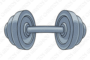 Dumb Bell Gym Weight Weightlifting, a Sport Illustration by Christos Georghiou