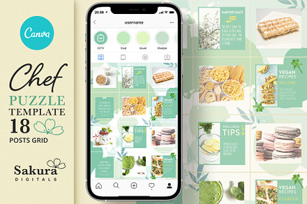 Chef Instagram Puzzle Template Canva