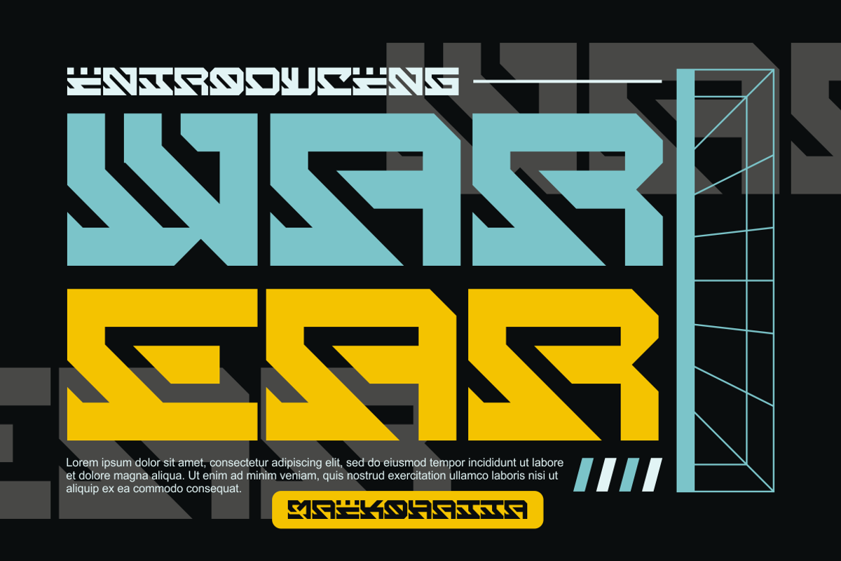 War Ear - Modern Tech Font, a Handwritten Font by MaikoHatta (Photo 1 of 4)