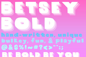 Betsey Bold a Hand-written font, a Handwritten Font by Eryn Rose Design