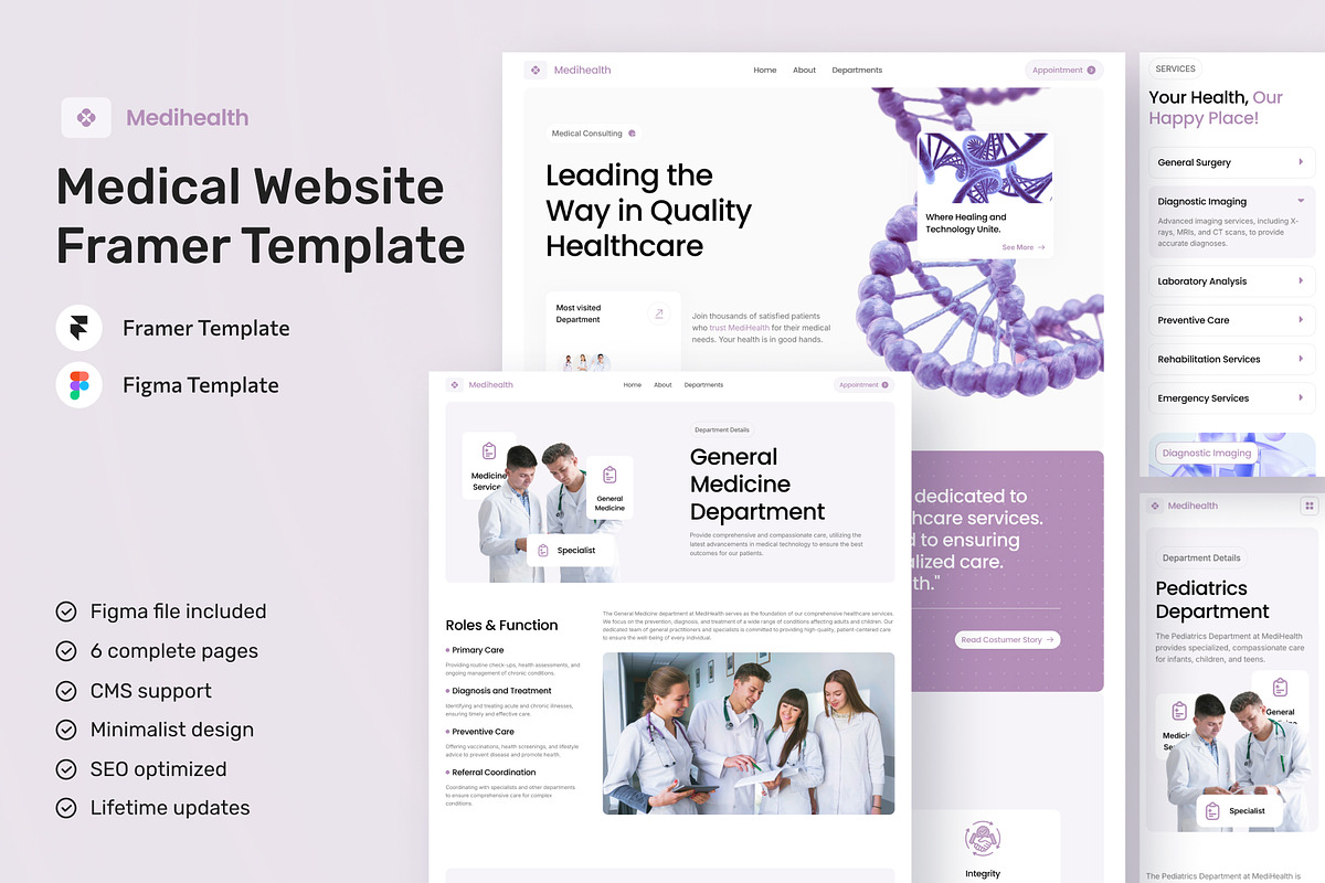 Medihealth - Medical Website Framer, a Websites & App Template by peterdraw (Photo 6 of 6)