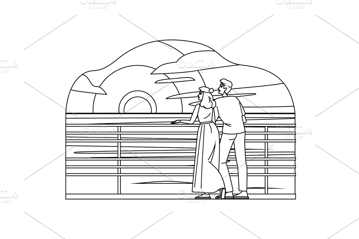 beach watching sunset vector, a Person Illustration by pikepicture
