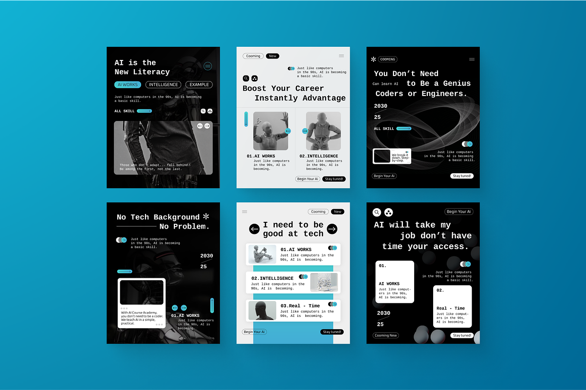 AI Course Academy Instagram Post, a Social Media Template by SquidPixey (Photo 3 of 6)
