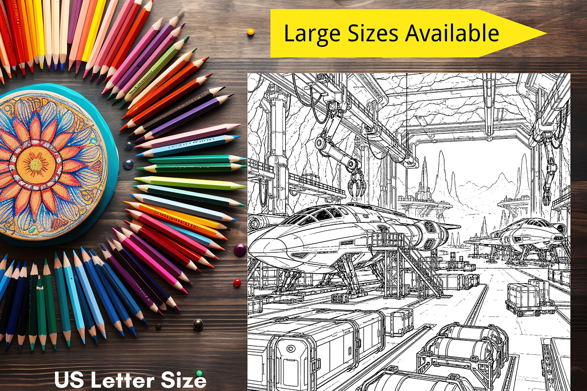 Alien Worlds Coloring Pages Bundle, a Brochure Template by LA Design (Photo 8 of 10)