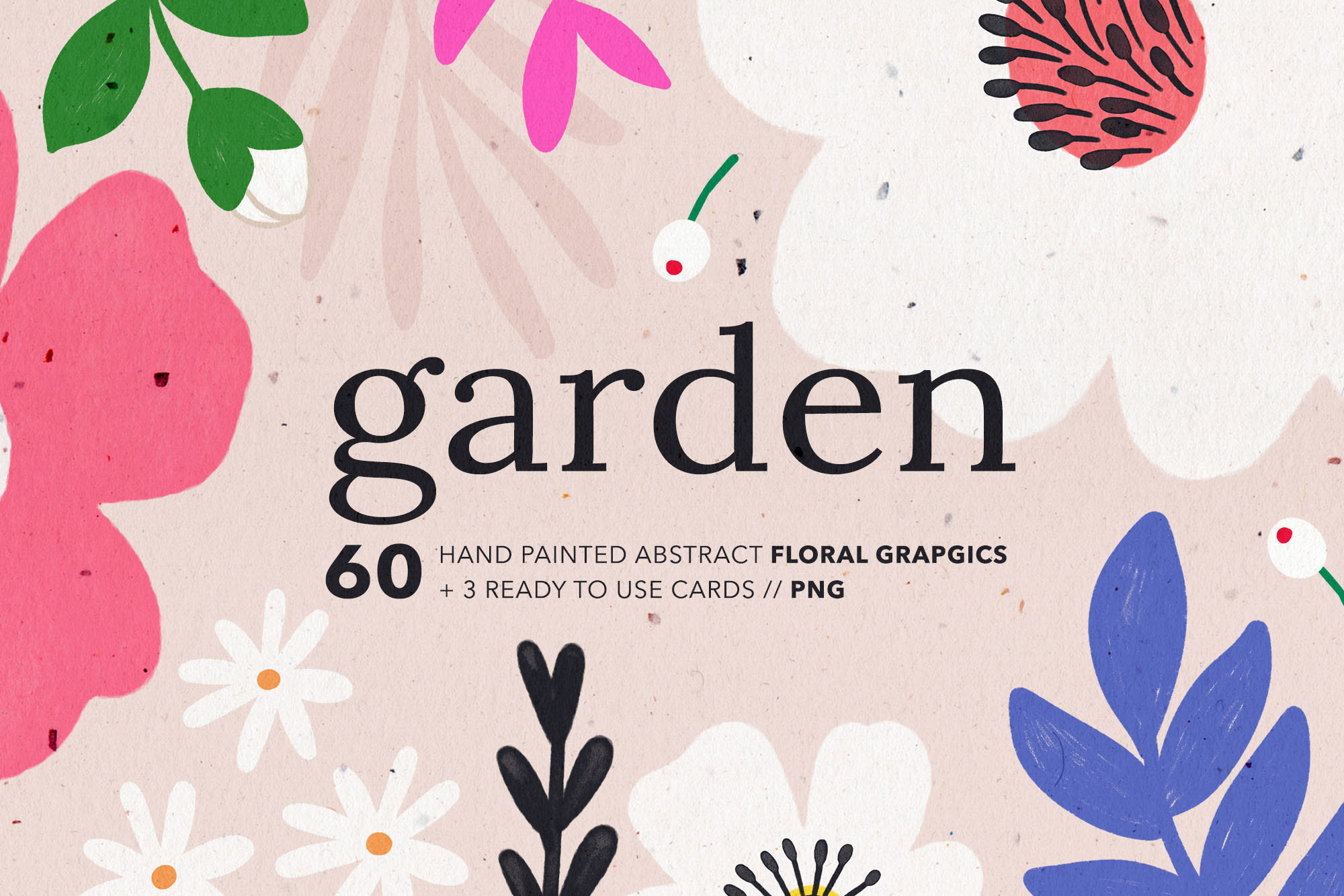 Abstract Garden Flowers and Leaves, an Object Graphic by likorbut