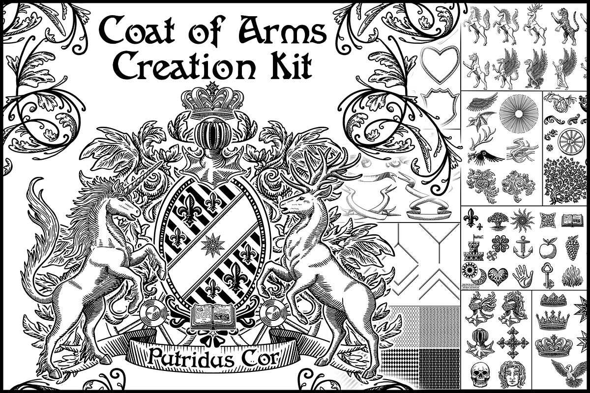 Coat of Arms Creation Kit, an Illustration by Abysm Internal (Photo 1 of 4)