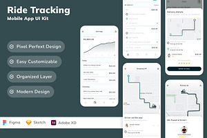 Ride Tracking Mobile App UI Kit