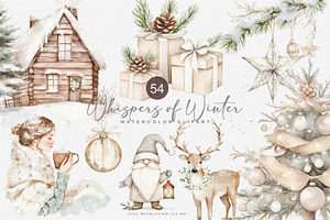 Watercolor Christmas Clipart, a Seasonal Illustration by Patishop Art