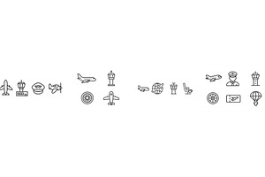 Collection of web icons depicting, a Transportation Illustration by ZinetroN