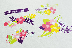 Vector floral set
