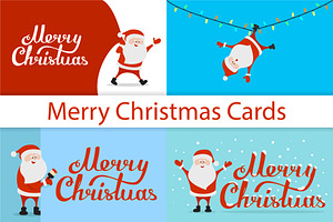 Merry Christmas Cards with Santa, a Social Media Template by Plaid4You