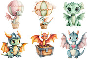 Dragons watercolor clipart, an Illustration by Watercolor design (Thumbnail 4 of 5)