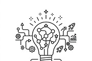 42 Tiny Business Startup Icon Set, an Outline Icon by adenpinkstore (Thumbnail 8 of 12)