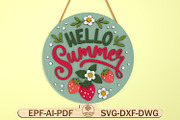 Happy Summer Door Sign SVG File, a Pattern Graphic by Lasercutiny (Thumbnail 1 of 2)