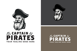 Vintage Captain Pirates Logo, a Branding & Logo Template by funpixel