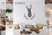 Christmas Frame & Wall Mockup Bundle, a Print Template by Yuri-U (Thumbnail 12 of 22)