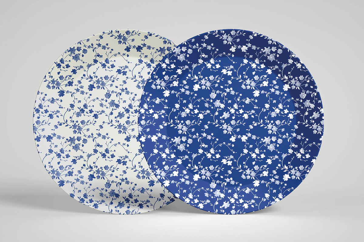 3 Japanese flowers patterns., a Decorative Illustration by DigitalArsiart (Photo 2 of 3)