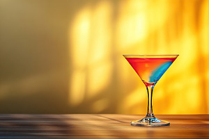 Vibrant martini cocktail shines against golden backdrop during evening gatherin, a Food & Drink Photo by AlyaAnd