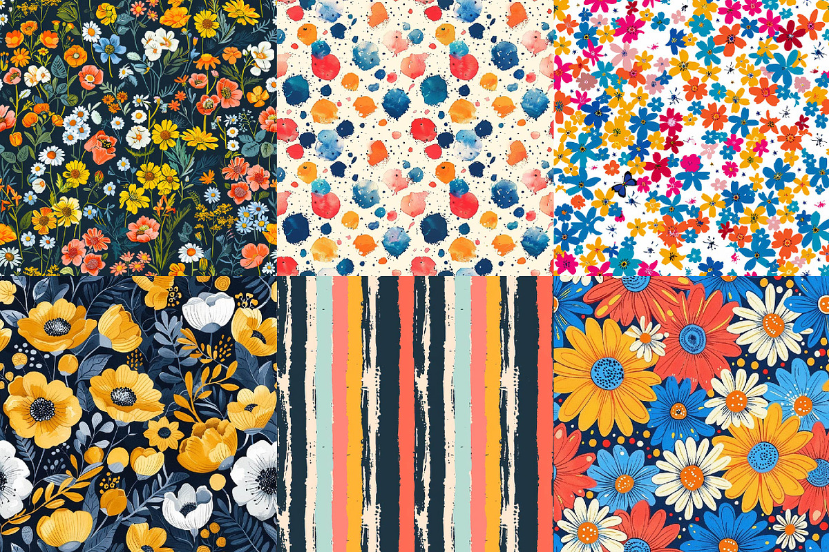 Garden Floral Seamless Repeat Patter, a Texture Illustration by DreamPrint404 (Photo 6 of 7)
