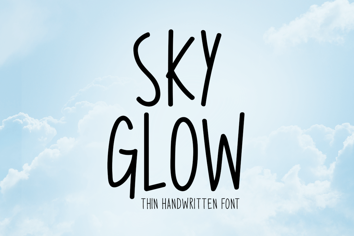 Sky Glow Typeface, a Handwritten Font by Seemly Fonts (Photo 1 of 6)