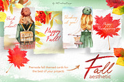 Hand-Painted Fall Aesthetic Clipart, a Seasonal Illustration by ArtCreationsDesign (Thumbnail 5 of 16)