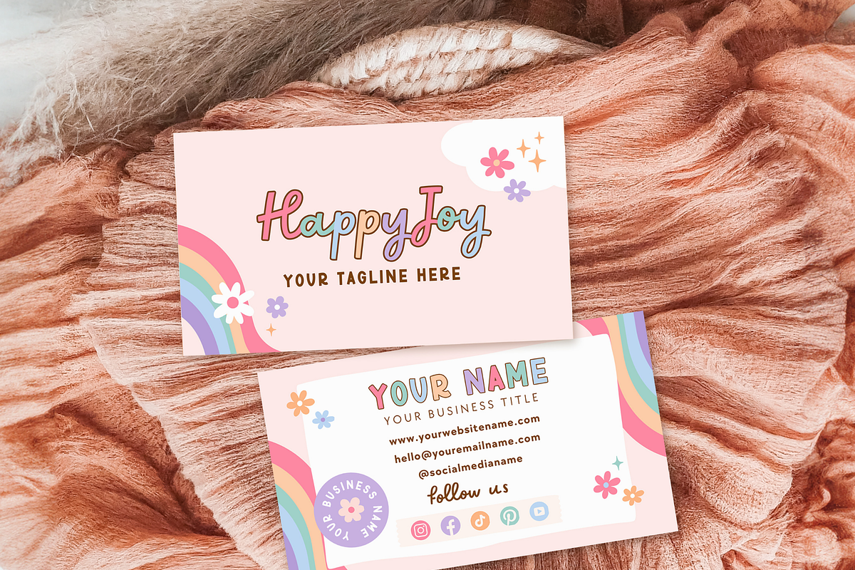 Rainbow Business Card Canva Template, a Business Card Template by Summit Avenue (Photo 5 of 7)