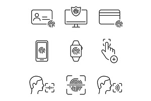 Password Finger Print, Voice Command, a Technology Illustration by Vector Creator