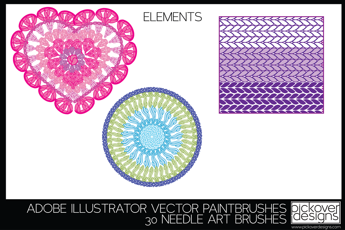 30 Needle Art Brushes - Illustrator, a Brush Add-On by Pickover Designs (Photo 4 of 4)